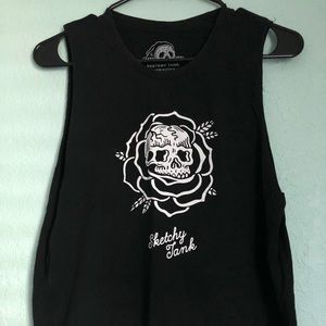 Skull & rose tank